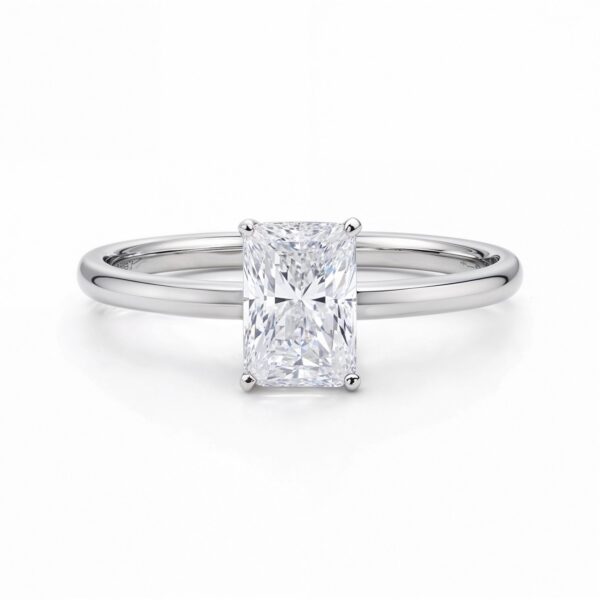 1 Carat Radiant Lab Grown IGI G/VS1 Diamond Solitaire Ring in 14K White Gold - alternate view 3