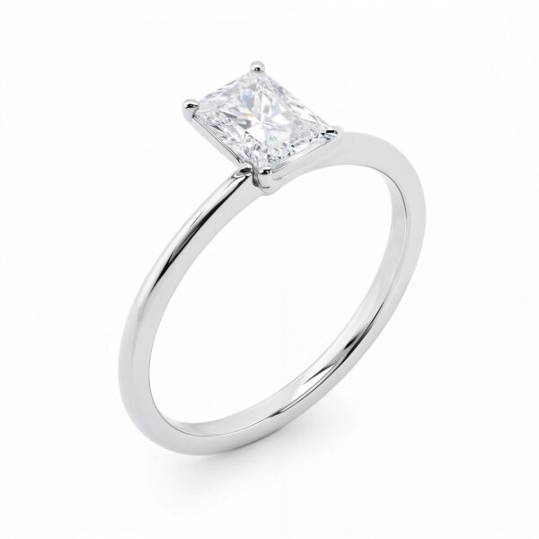 1 1/2 Carat Radiant Lab Grown IGI G/VS1 Diamond Solitaire Ring in 10K White Gold - alternate view 2