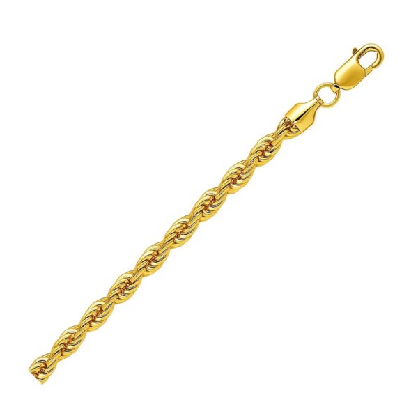 10K Yellow Gold Hollow Diamond Cut Rope Chain (5.00 mm)