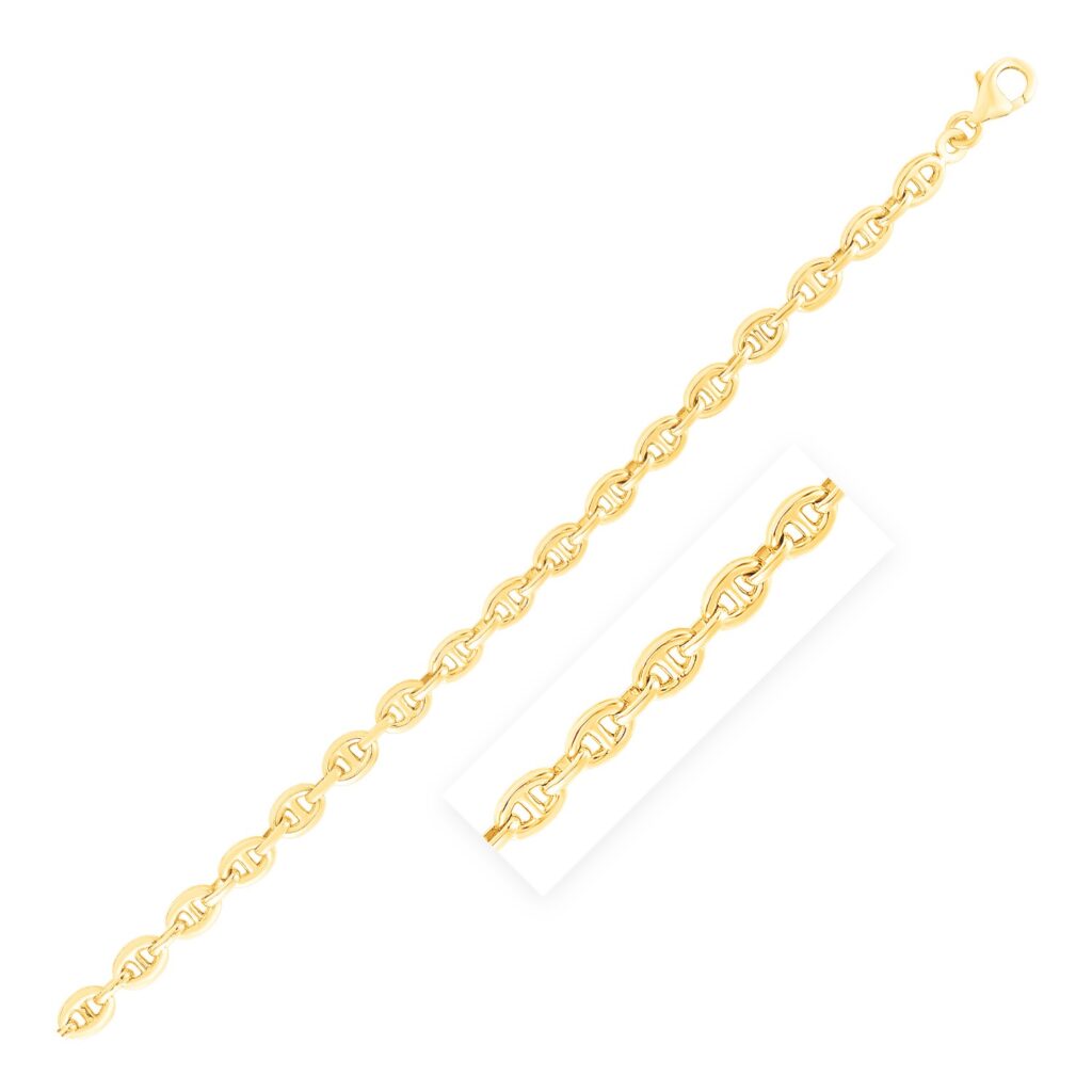 14k Yellow Gold High Polish Mariner Link Bracelet (5.40 mm)