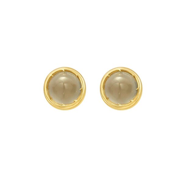 14K Yellow Gold Moonstone Birthstone Earrings