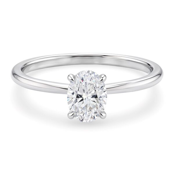 1 Carat Oval Lab Grown IGI G/VS1 Diamond Solitaire Ring in 10K White Gold - alternate view 2