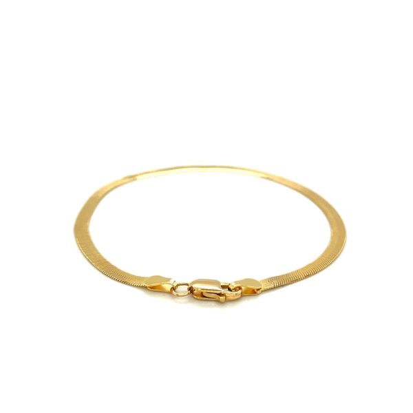 Imperial Herringbone Bracelet in 10k Yellow Gold (2.80 mm) - alternate view 3