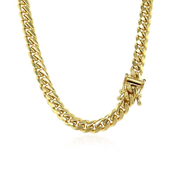 14k Yellow Gold Classic Miami Cuban Solid Chain (5.00 mm) - alternate view 3