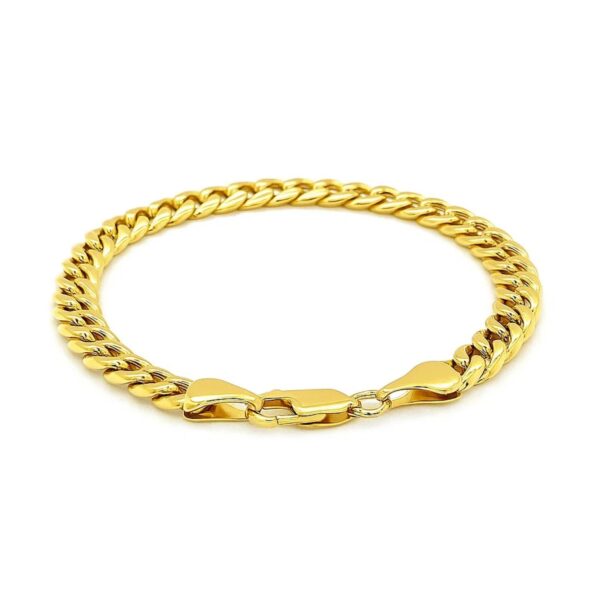 10k Yellow Gold Semi Solid Miami Cuban Bracelet (6.60 mm) - alternate view 3