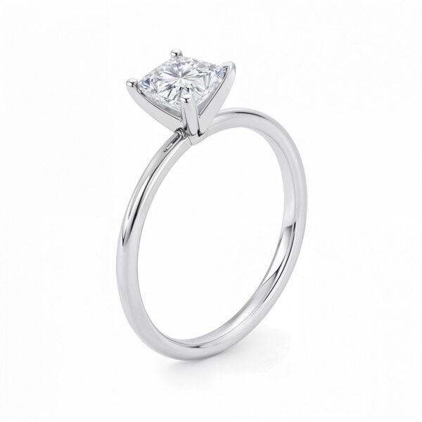 1 Carat Princess Lab Grown IGI G/VS1 Diamond Solitaire Ring in 10K White Gold - alternate view 2