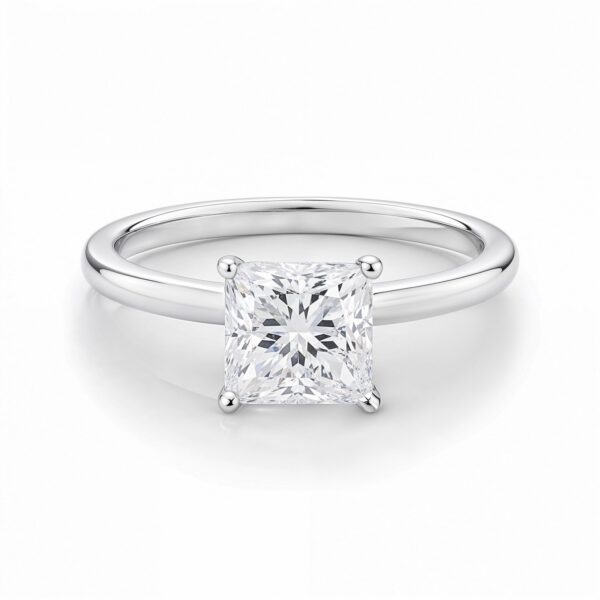 1 Carat Princess Lab Grown IGI G/VS1 Diamond Solitaire Ring in 10K White Gold - alternate view 3