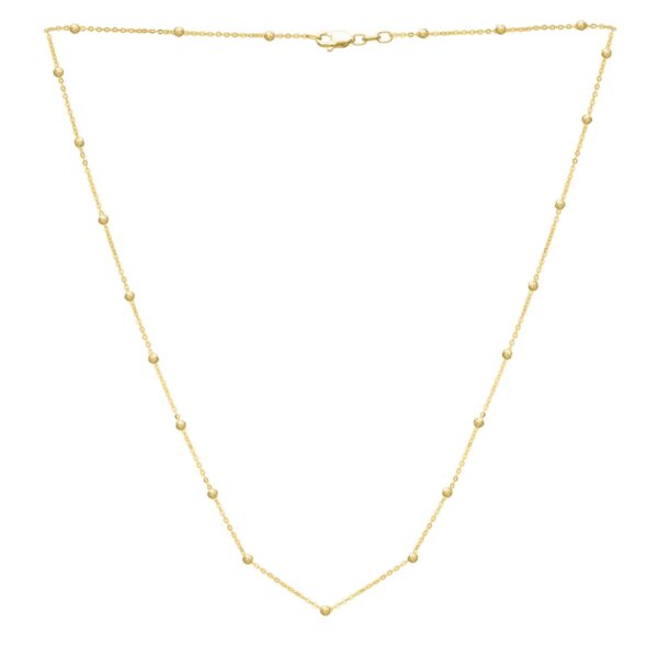 Textured Saturn Bead Necklace in 14K Yellow Gold - alternate view 2