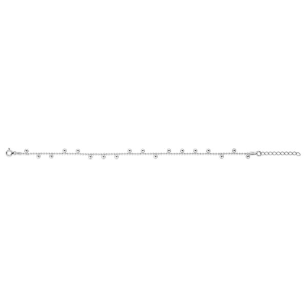 Sterling Silver Rhodium Plated Drop Bead Bracelet - alternate view 3