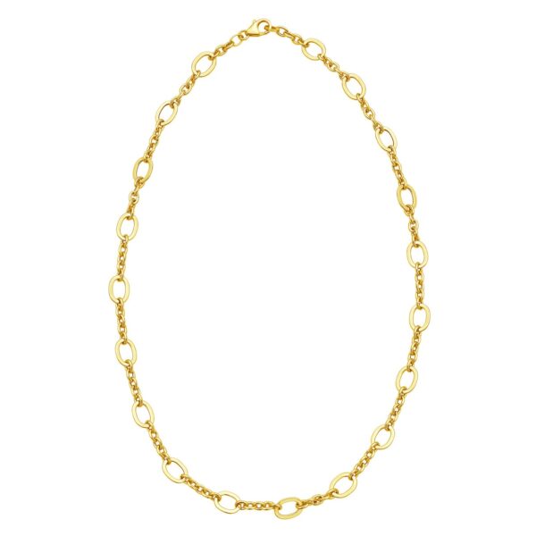 14K Yellow Gold Five and One Oval Link Chain Necklace - alternate view 2