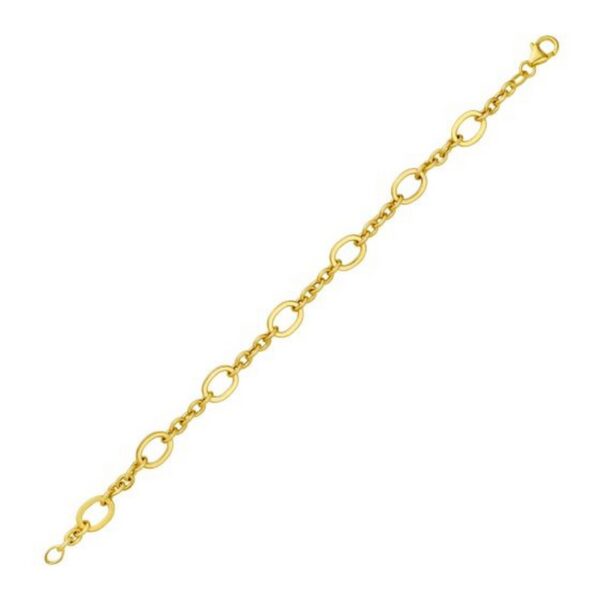 14K Yellow Gold Five and One Oval Link Chain Necklace - alternate view 3