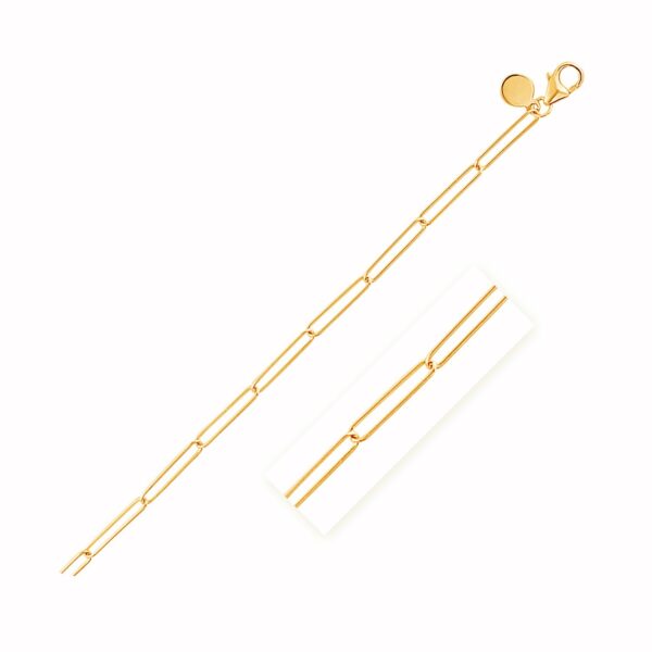 14k Yellow Gold Wire Paperclip Bracelet (2.70 mm)