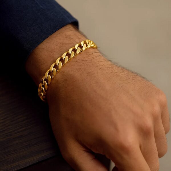 10k Yellow Gold Semi Solid Miami Cuban Bracelet (10.70 mm) - alternate view 5