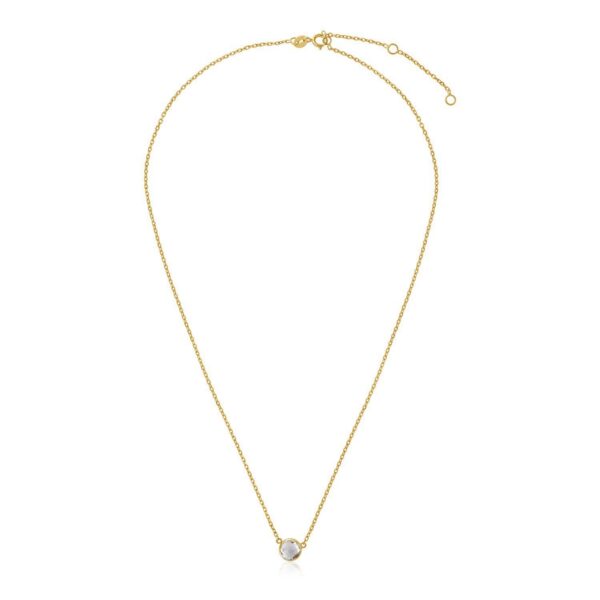 14k Yellow Gold 17 inch Necklace with Round White Topaz - alternate view 3