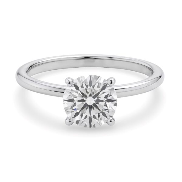 1 1/2 Carat Round Lab Grown IGI G/VS1 Diamond Ring in 10K White Gold - alternate view 3