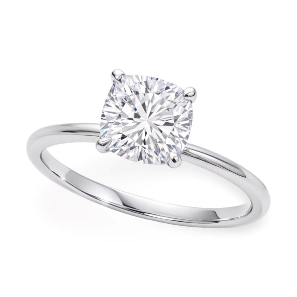 2 Carat Cushion Lab Grown IGI G/VS1 Diamond Solitaire Ring in 10K White Gold