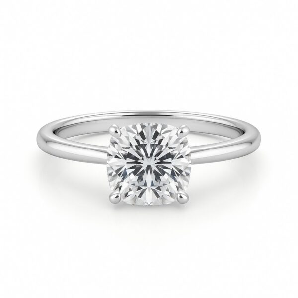 2 Carat Cushion Lab Grown IGI G/VS1 Diamond Solitaire Ring in 10K White Gold - alternate view 3