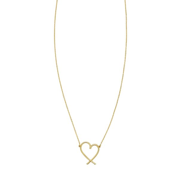 14K Yellow Gold Delicate Heart Necklace