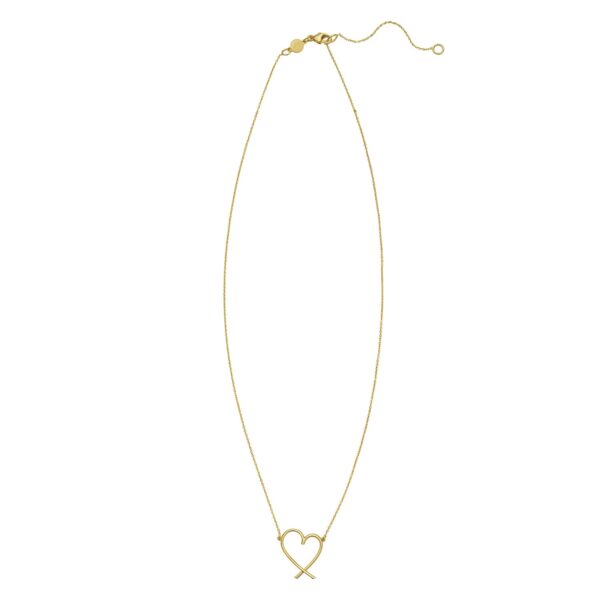 14K Yellow Gold Delicate Heart Necklace - alternate view 2