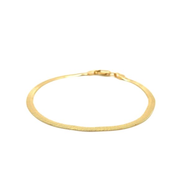 1.5mm 14k Yellow Gold Super Flex Herringbone Anklet - alternate view 4