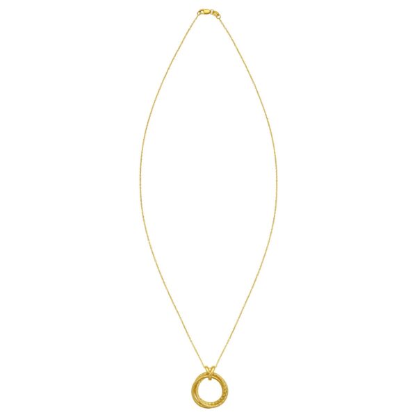 14K Yellow Gold Interlocking Diamond Cut Trinity Necklace