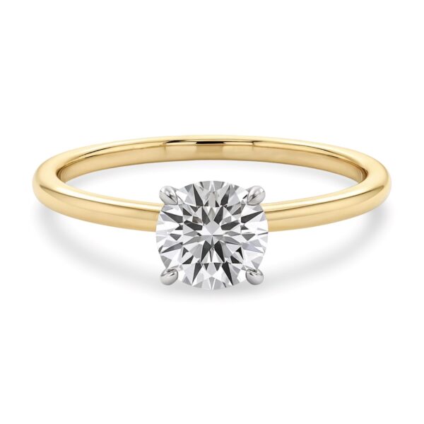 3/4 Carat Round Lab Grown IGI G/VS1 Diamond Solitaire Ring in 14K Yellow Gold - alternate view 2