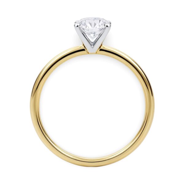 3/4 Carat Round Lab Grown IGI G/VS1 Diamond Solitaire Ring in 14K Yellow Gold - alternate view 3