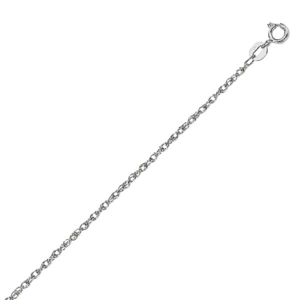 14k White Gold Machine Rope Chain (0.95 mm)