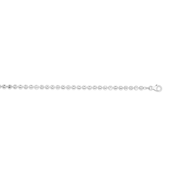 Sterling Silver Rhodium Plated Moon Cut Bead Chain (4.00 mm) - alternate view 3