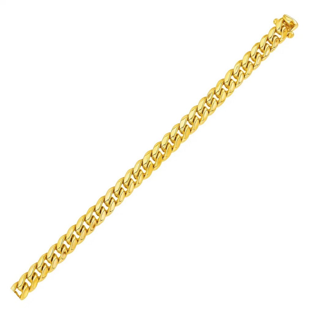 10k Yellow Gold Semi Solid Miami Cuban Bracelet (6.10 mm)