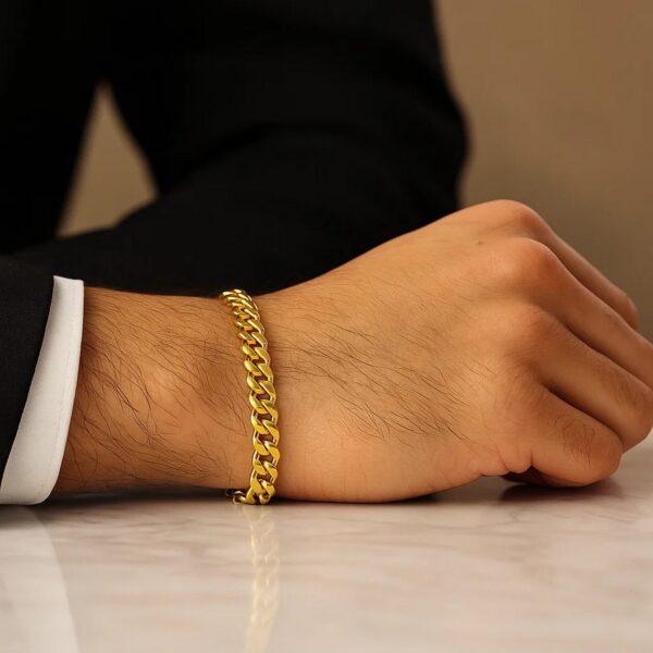 10k Yellow Gold Semi Solid Miami Cuban Bracelet (6.10 mm) - alternate view 5