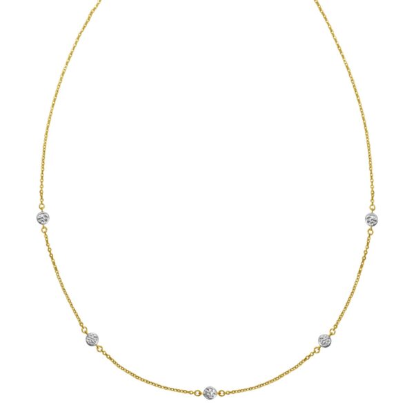 14K Two Tone Gold Classic Paperclip Chain Necklace - Two-Tone Gold