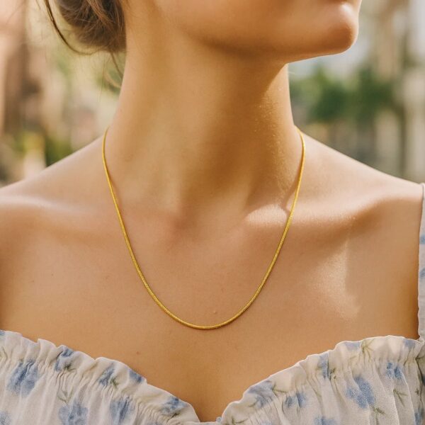 14K Yellow Gold Sparkle Spring Chain Necklace (1.90 mm) - alternate view 4