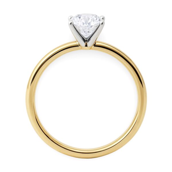 1 Carat Round Lab Grown IGI G/VS1 Diamond Solitaire Ring in 14K Yellow Gold - alternate view 3