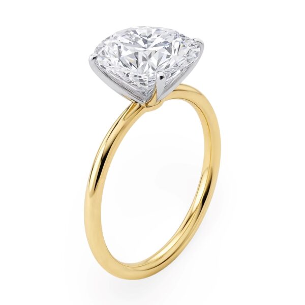 3 Carat Round Lab Grown IGI G/VS1 Diamond Solitaire Ring in 10K Yellow Gold - alternate view 2