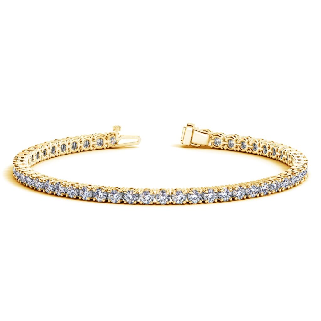 Lab Grown Round Diamond Tennis Bracelet in 14k Yellow Gold (6 cctw F/G VS2/SI1) - F-G
