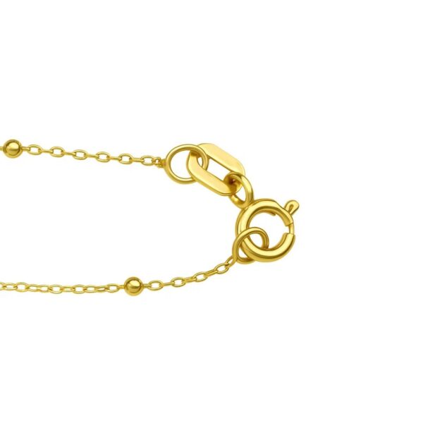 Malachite Geometric Rectangle Necklace in 14K Yellow Gold - alternate view 3