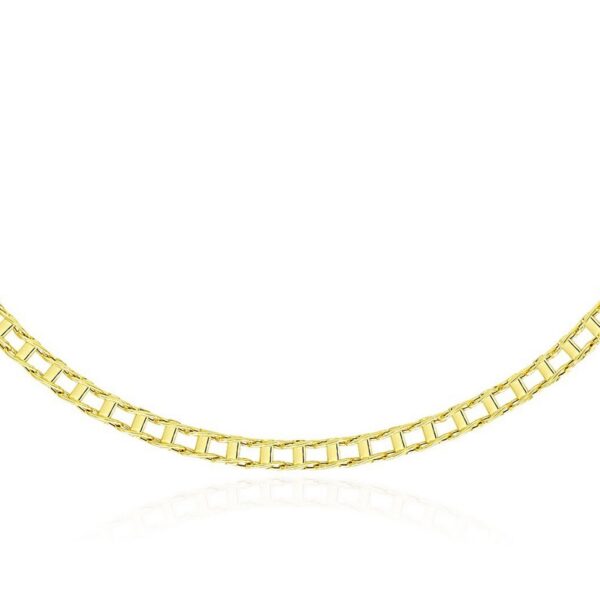 14k Yellow Gold Mens Necklace with Track Design Links (5.00 mm)