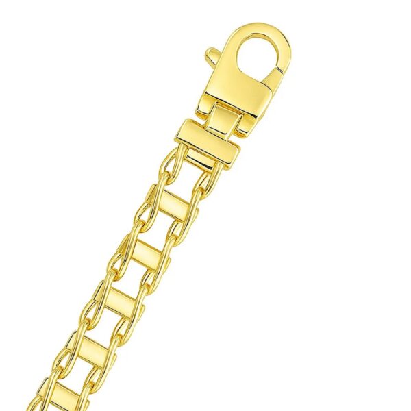 14k Yellow Gold Mens Necklace with Track Design Links (5.00 mm) - alternate view 3