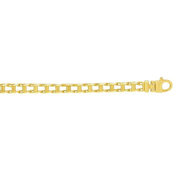 14k Yellow Gold Mens Necklace with Track Design Links (5.00 mm) - alternate view 4