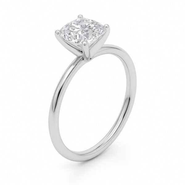 1 1/2 Carat Cushion Lab Grown IGI G/VS1 Diamond Solitaire Ring in 10K White Gold - alternate view 2