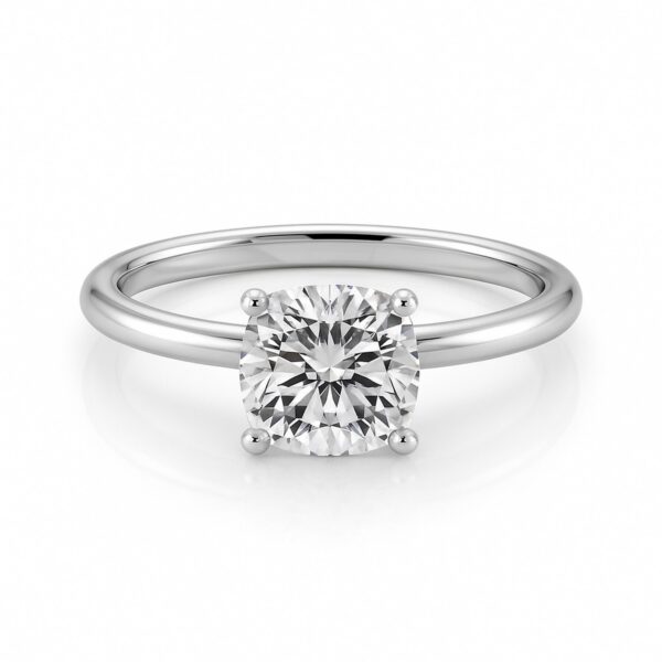 1 1/2 Carat Cushion Lab Grown IGI G/VS1 Diamond Solitaire Ring in 10K White Gold - alternate view 3
