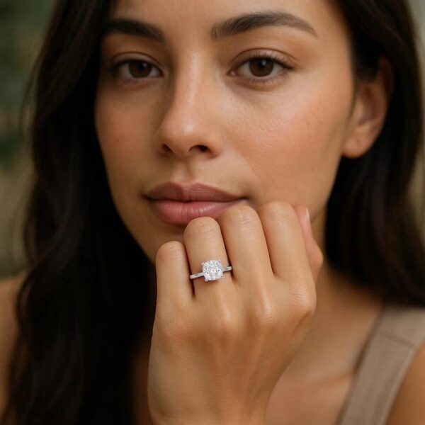 1 1/2 Carat Cushion Lab Grown IGI G/VS1 Diamond Solitaire Ring in 10K White Gold - alternate view 5
