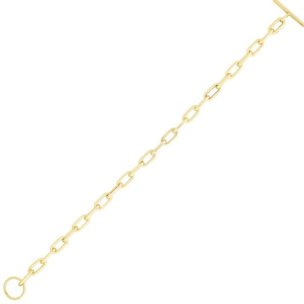 14K Yellow Gold Paperclip Toggle Bracelet