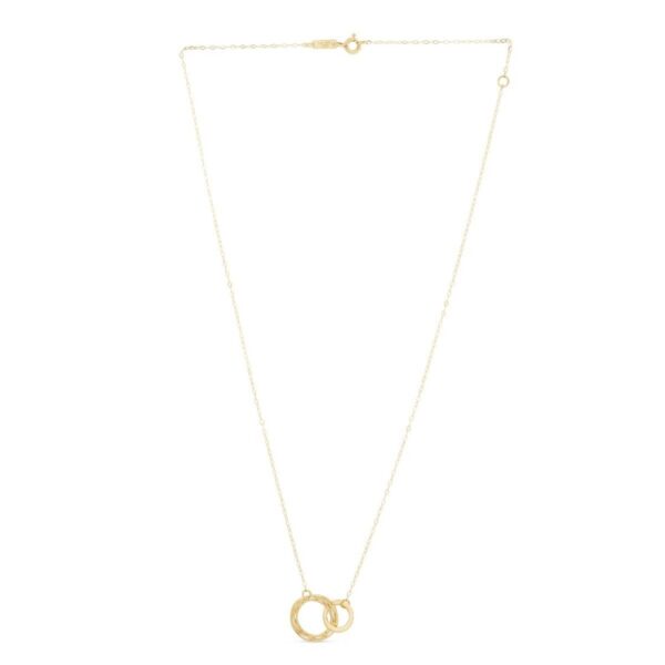 14k Yellow Gold High Polish Linked Double Circle Cutout Necklace - alternate view 2