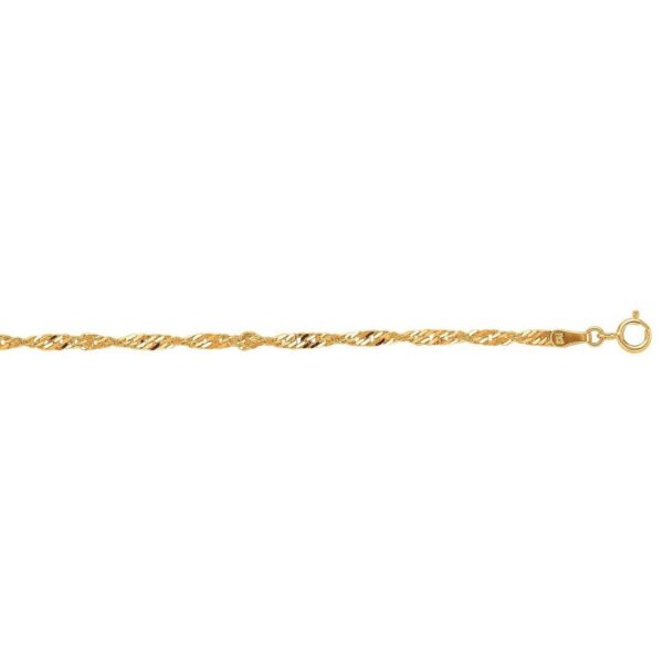 10k Yellow Gold Singapore Bracelet (1.50 mm) - alternate view 4