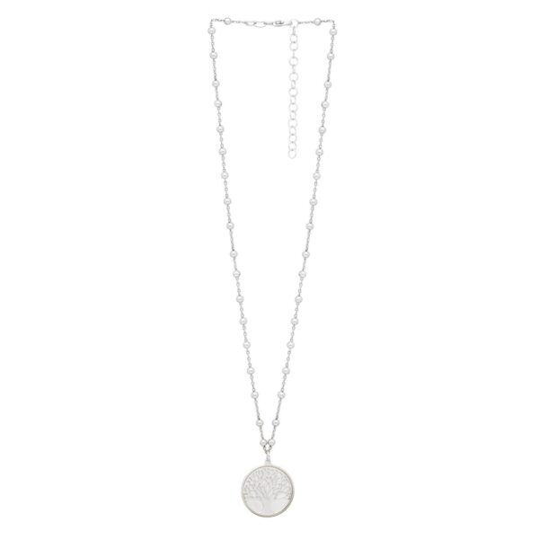 Sterling Silver Rhodium Plated Tree of Life Pendant Necklace - alternate view 2