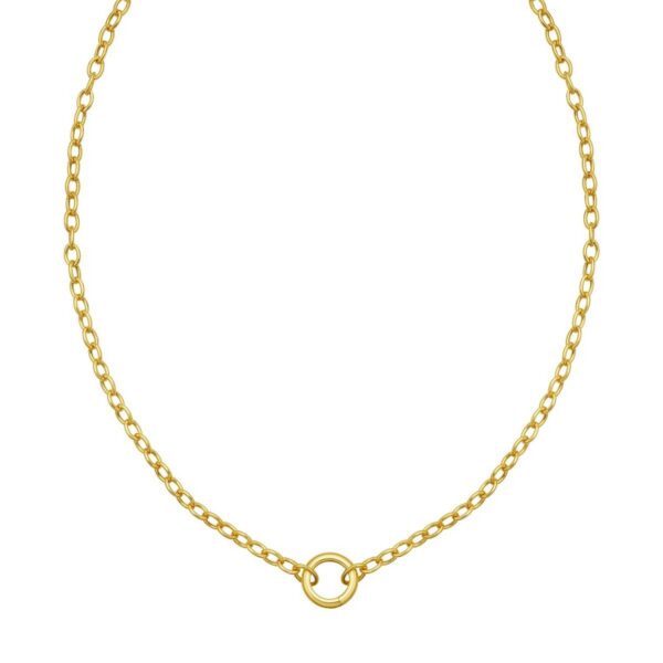 14K Yellow Gold Push Lock Charm Necklace (4.20 mm) - alternate view 2