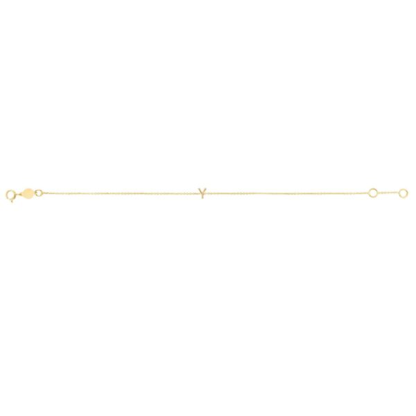 14K Yellow Gold Mini Initial Y Bracelet - alternate view 2