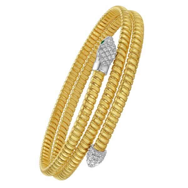 14K Yellow Gold Snake Style Tubogas Bangle (3.90 mm) - I